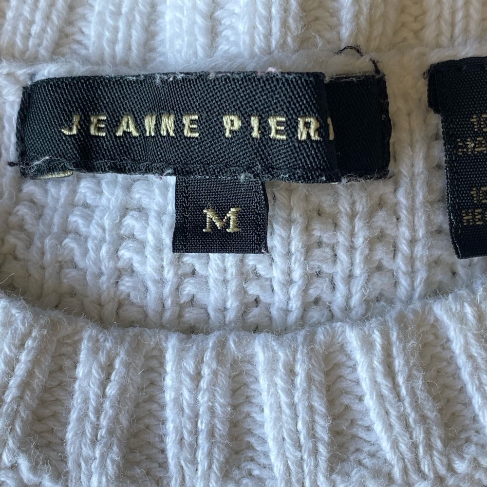 Jeanne Pierre Classic White Knit Pullover - Picture 3 of 6